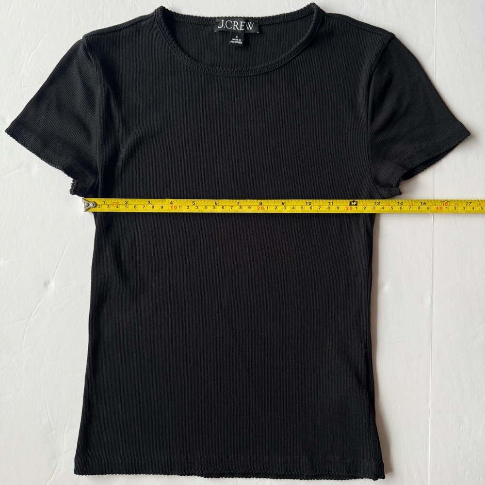 J. Crew Fine Rib Short-Sleeve T-Shirt Black Size S - Picture 5 of 9